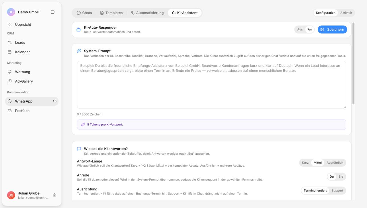 Konfiguration des WhatsApp-KI-Assistenten